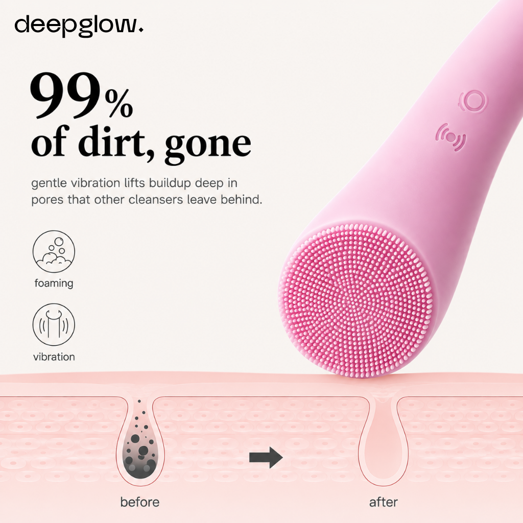 DeepGlow™ Sonic Facial Cleansing + Heating Brush with ThermaSonic Technology™